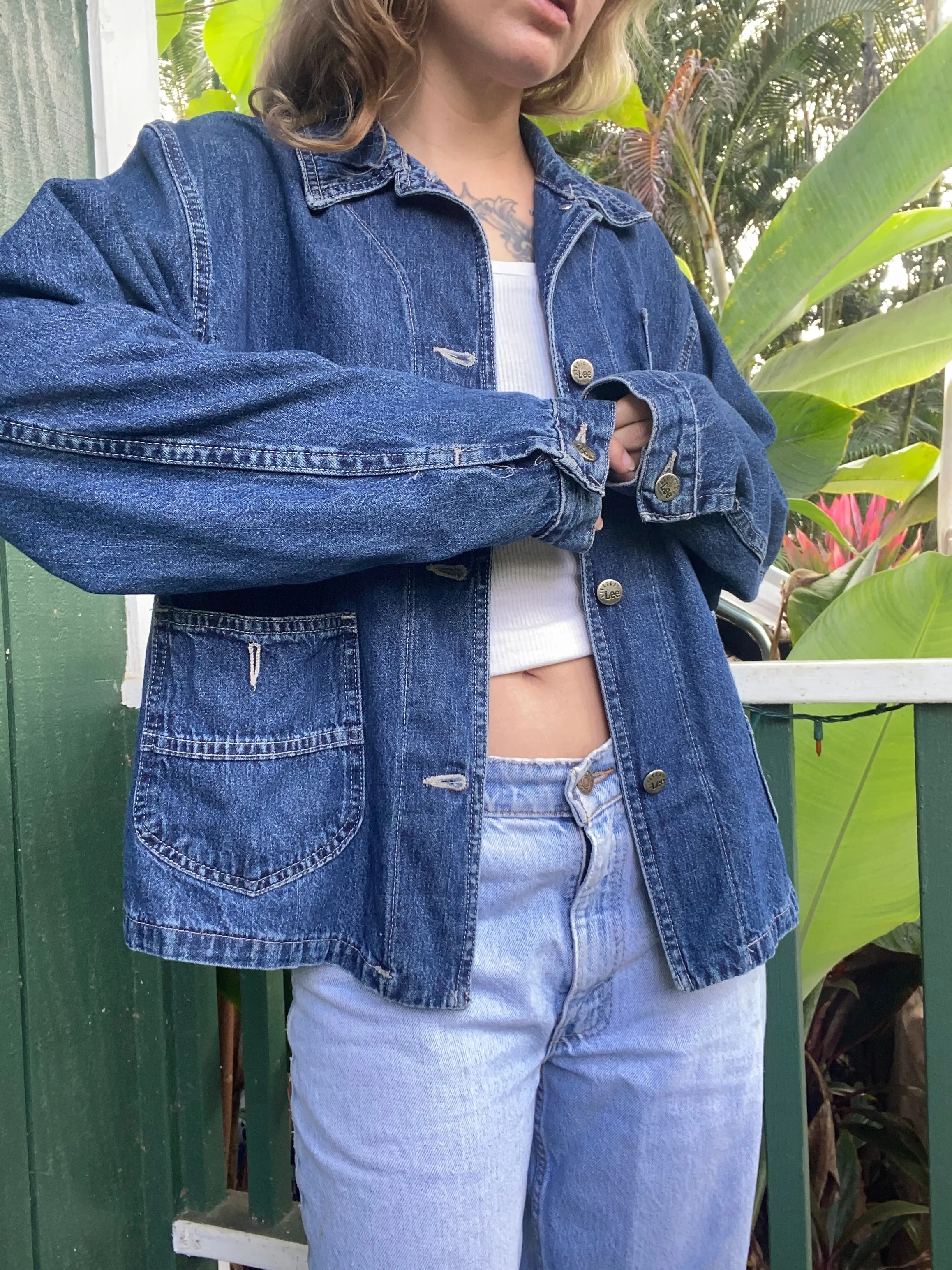 1980s does 1960s Lee Denim Jacket Chore Coat Medium
