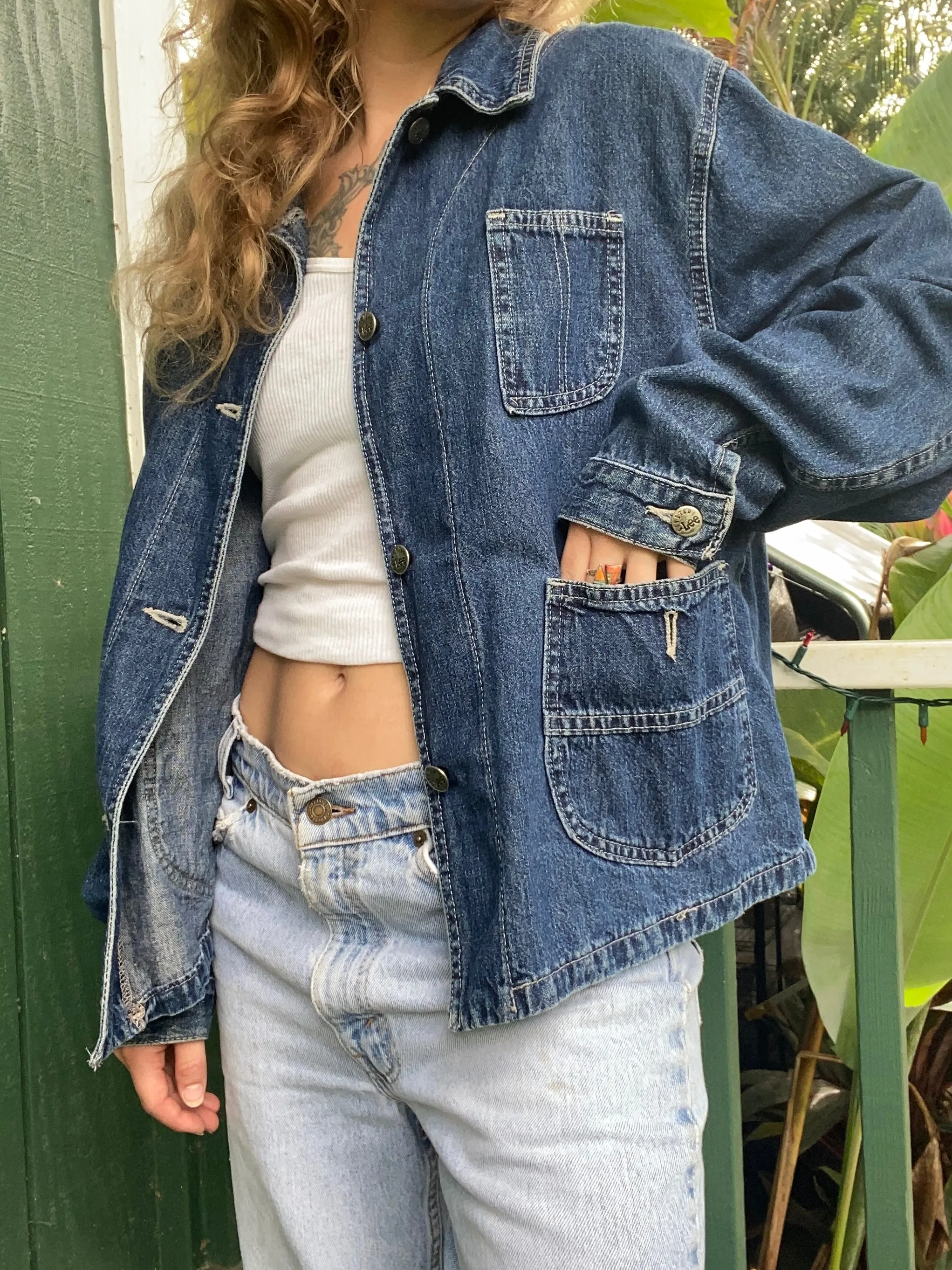 1980s does 1960s Lee Denim Jacket Chore Coat Medium