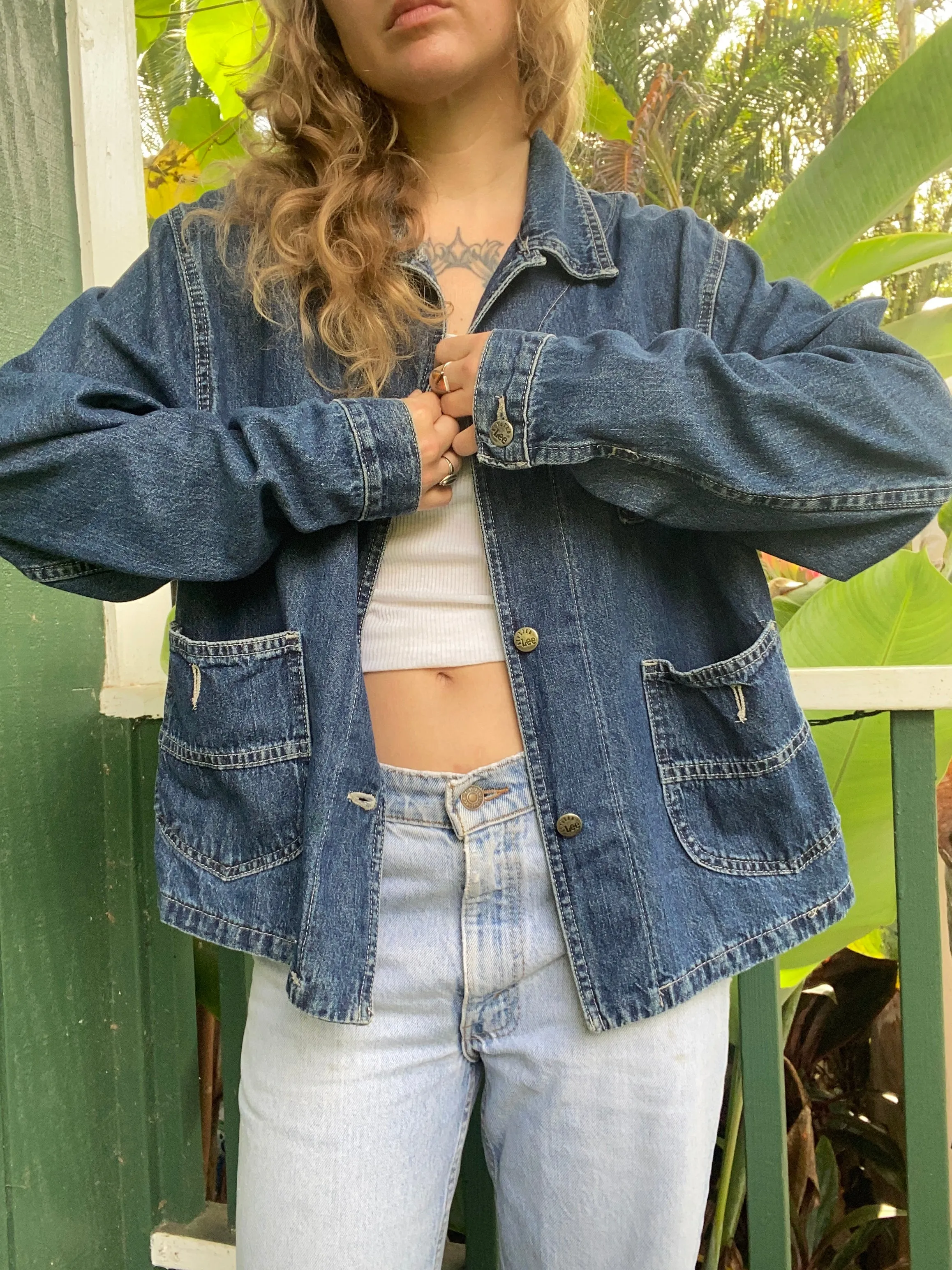 1980s does 1960s Lee Denim Jacket Chore Coat Medium
