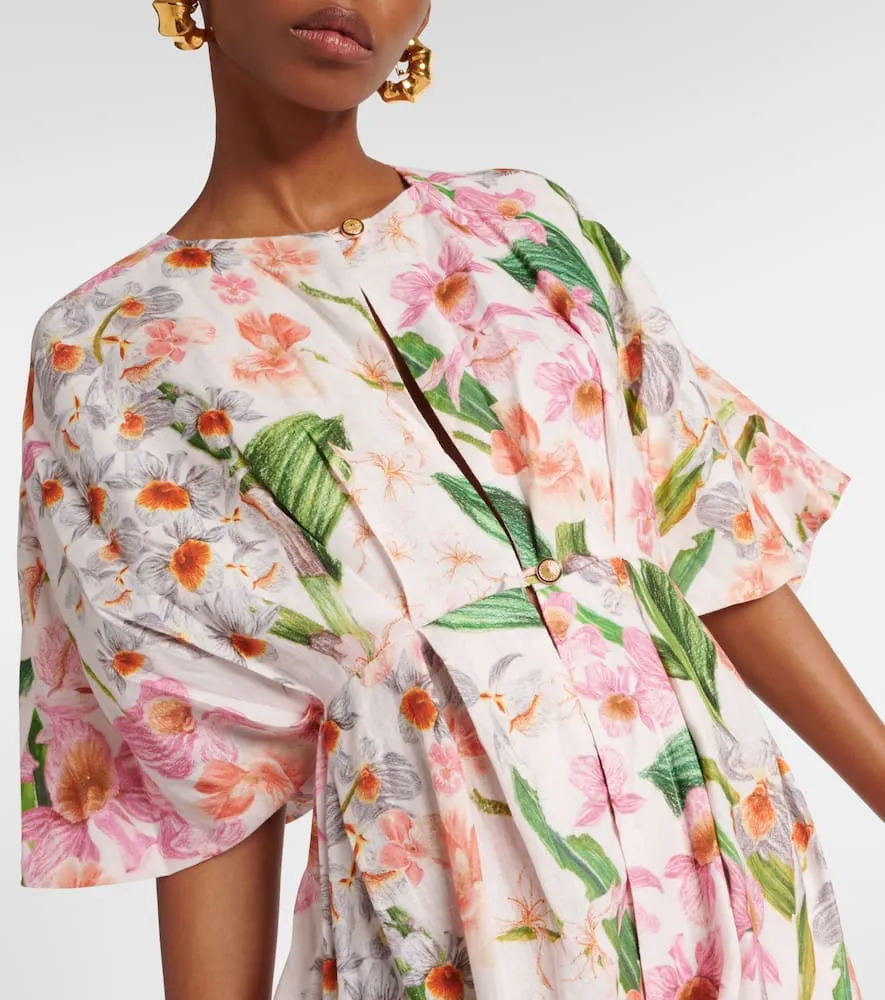 Agua by Agua Bendita Gesto floral linen maxi dress