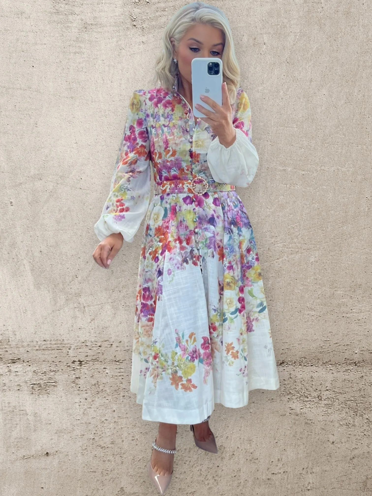 AMALFI FLORAL MIDI DRESS