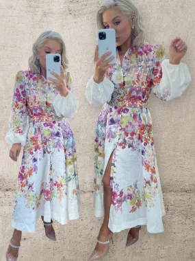 AMALFI FLORAL MIDI DRESS