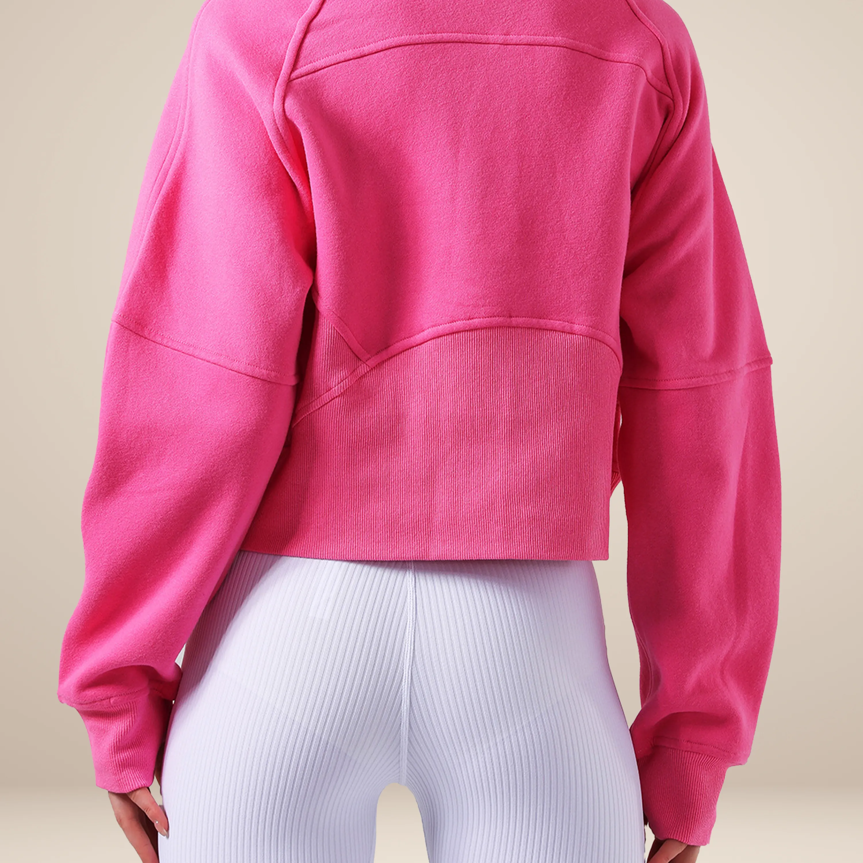Autumn Winter Yoga Wear Sports Jacket Half Zipped Stand Collar Finger Lock Top Running Fitness Sweater