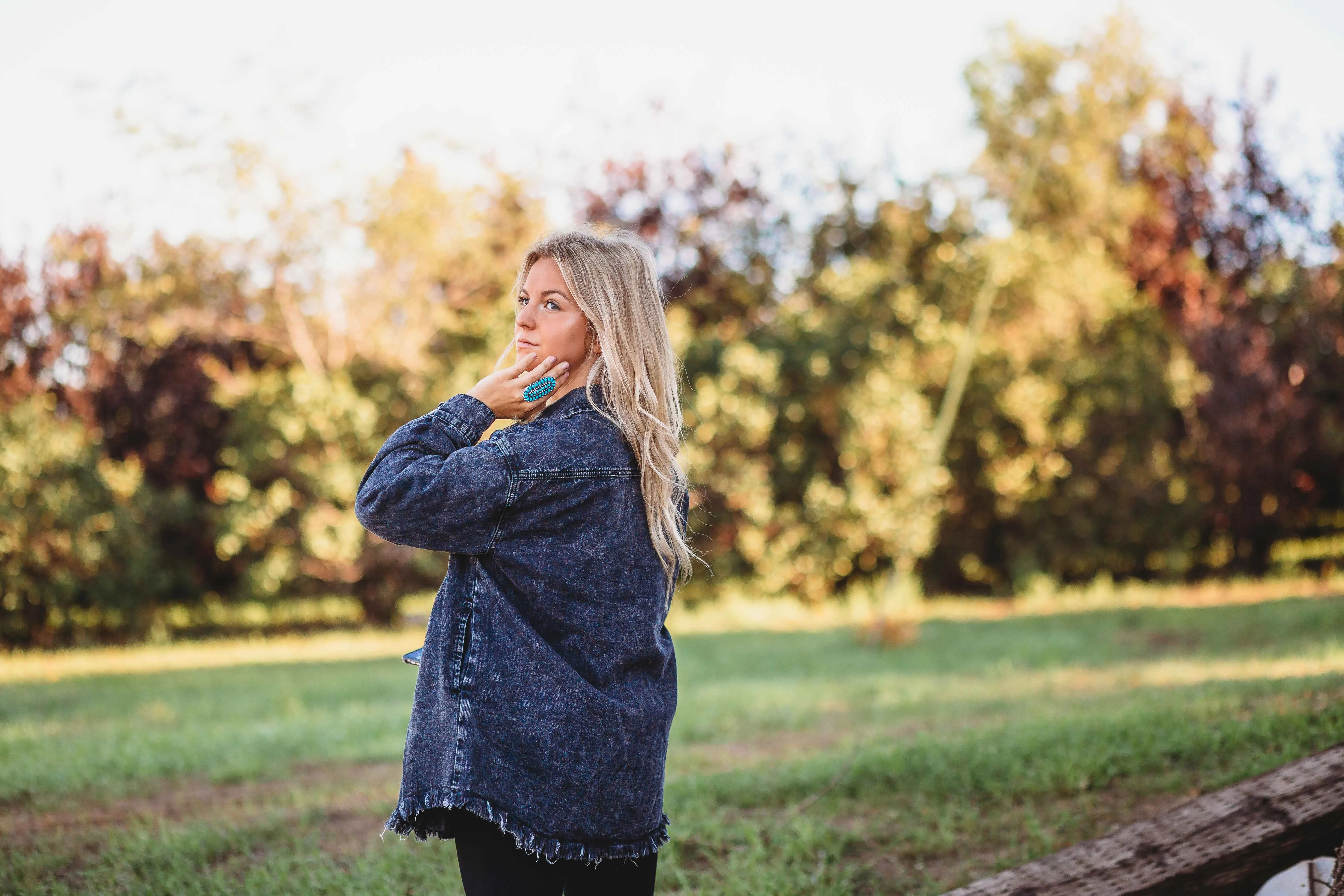 Black Betty Raw Hem Buttoned Denim Jacket