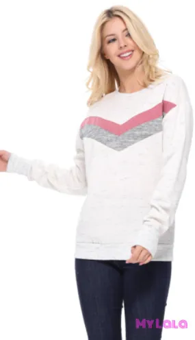 Chevron Pullover (Blush)