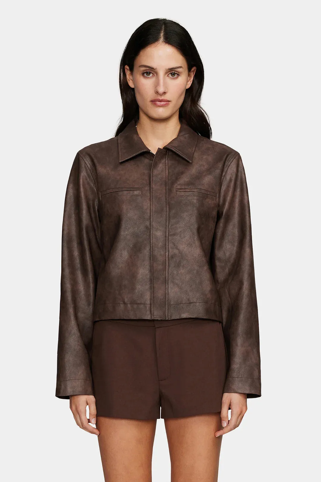 CREEDENCE PU JACKET | CHOCOLATE