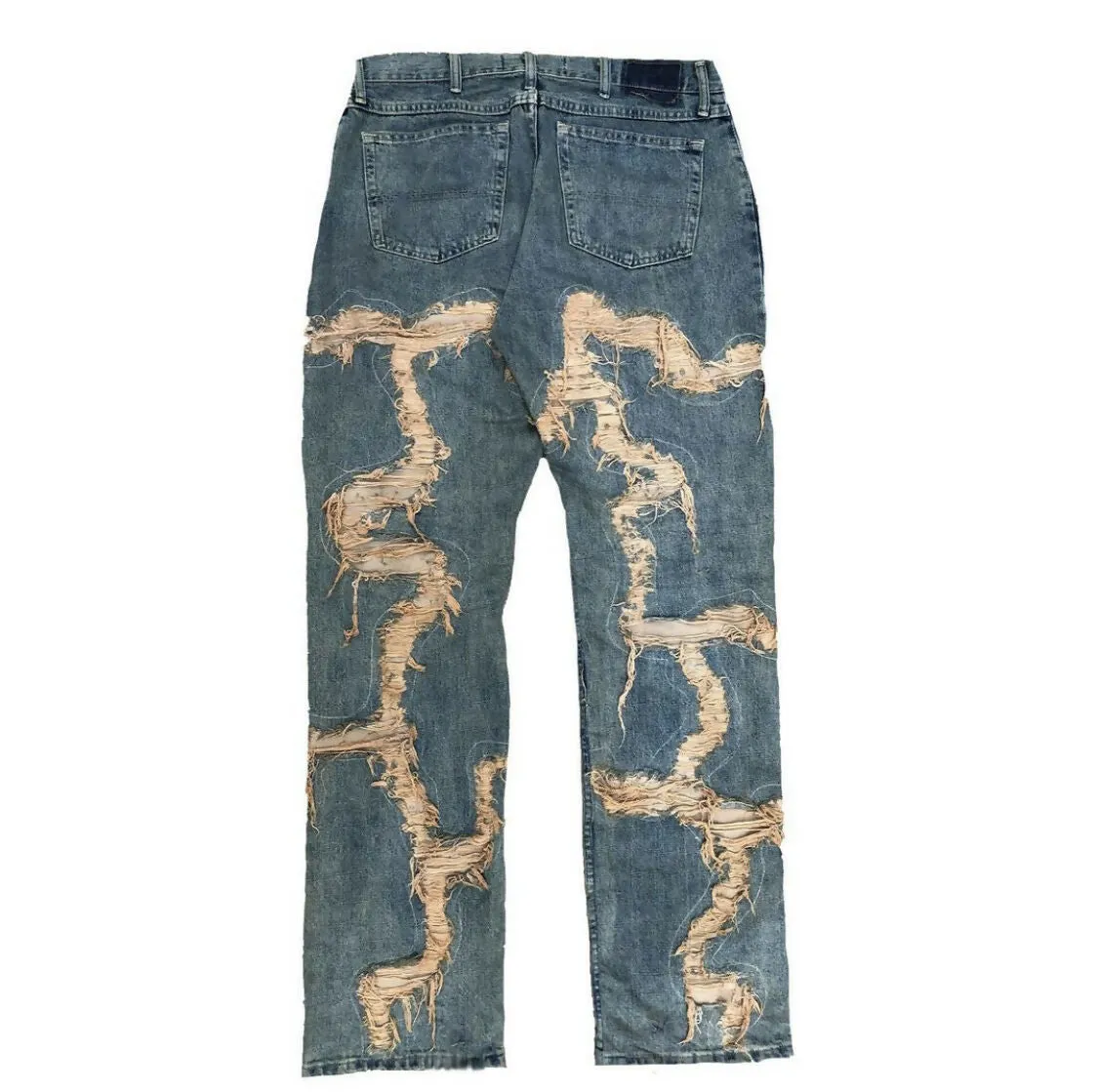 Distressed Cracked Denim (straight leg) [MADE TO ORDER]