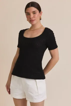 Essential Scoop Neck Top in Black
