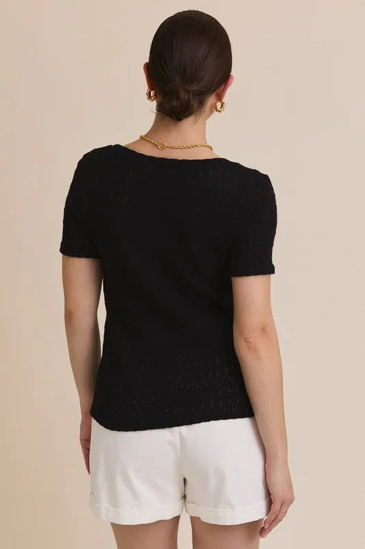 Essential Scoop Neck Top in Black