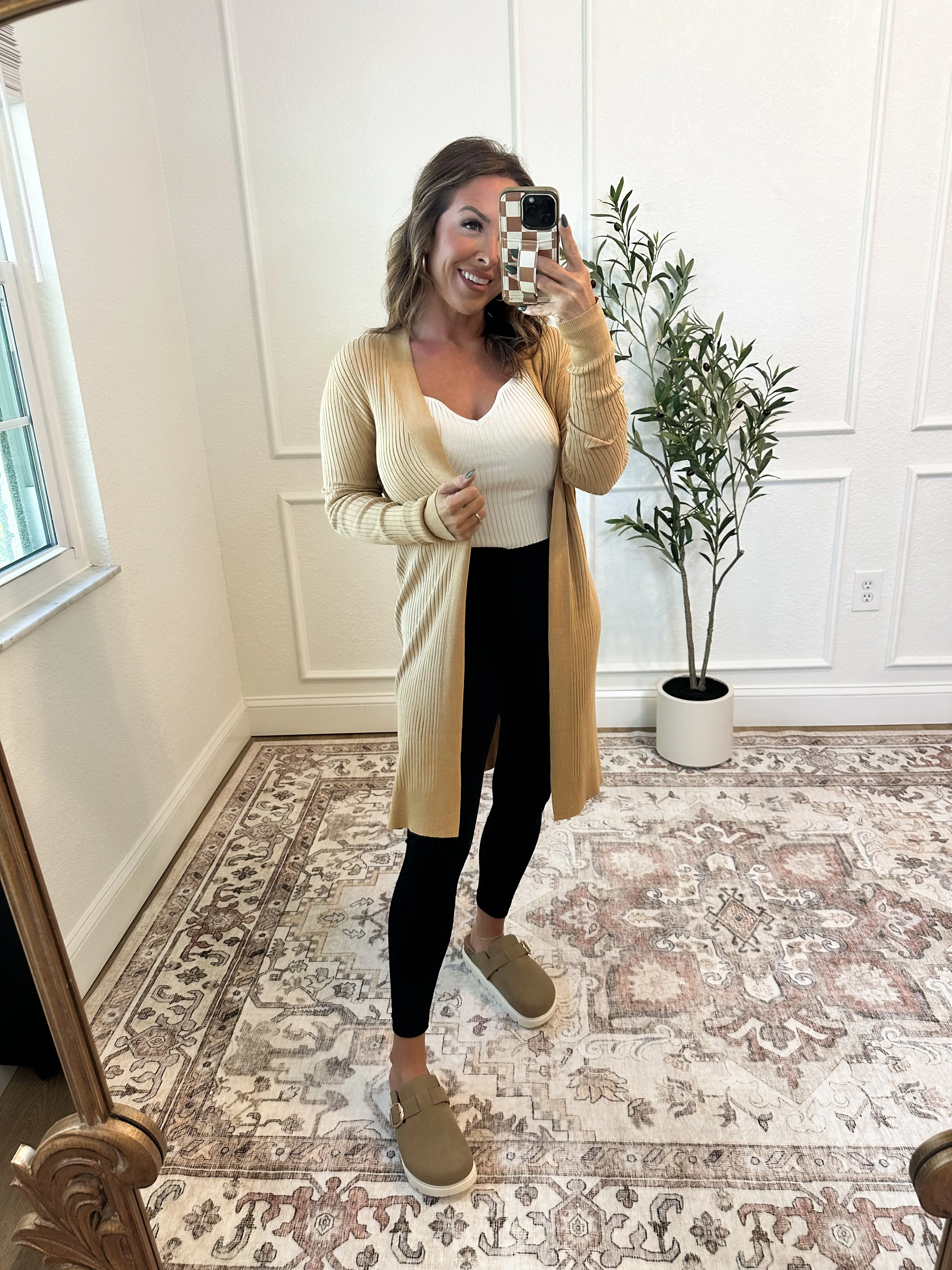 Fashionably Late Duster Cardigan - Mustard