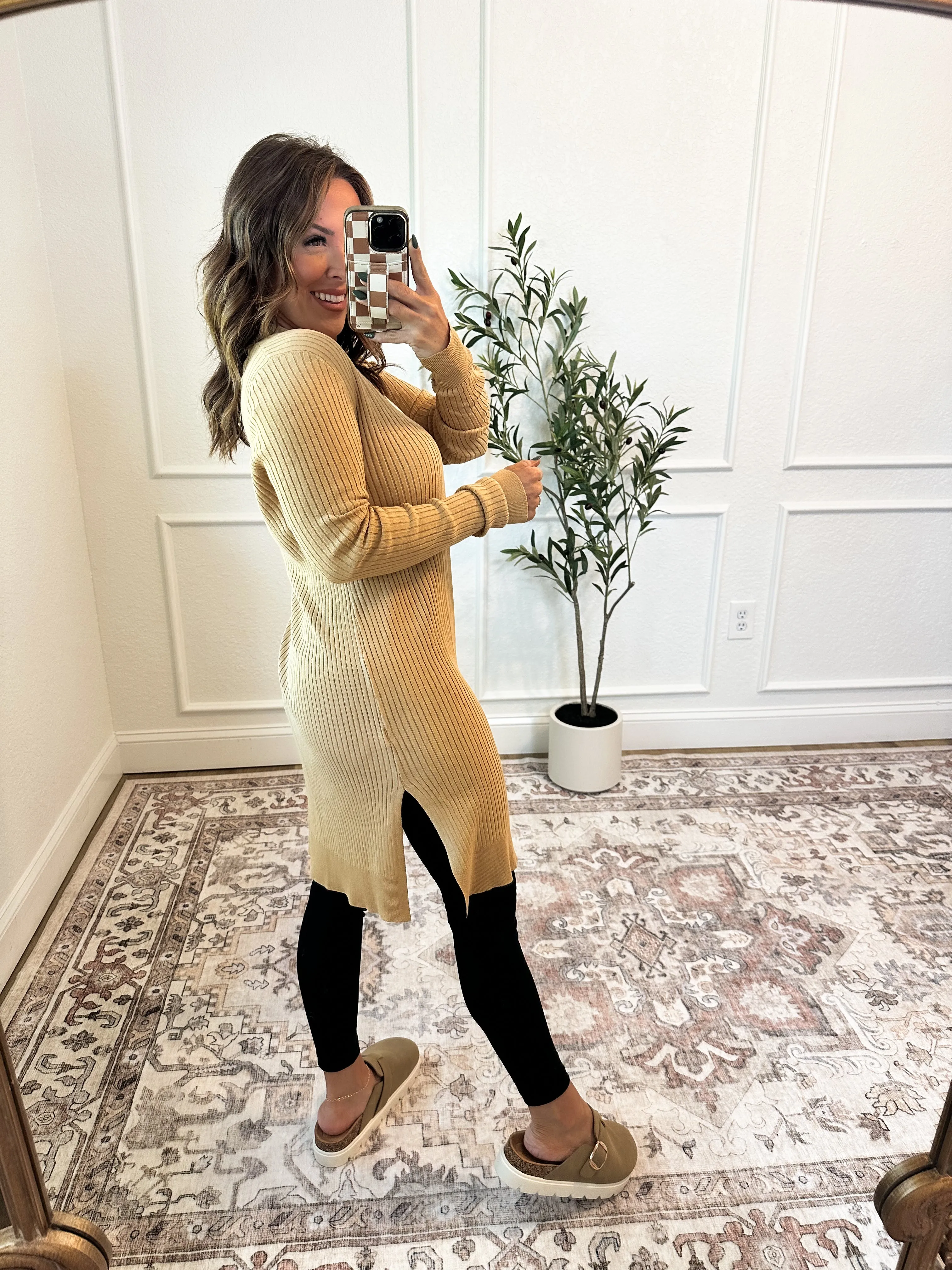 Fashionably Late Duster Cardigan - Mustard