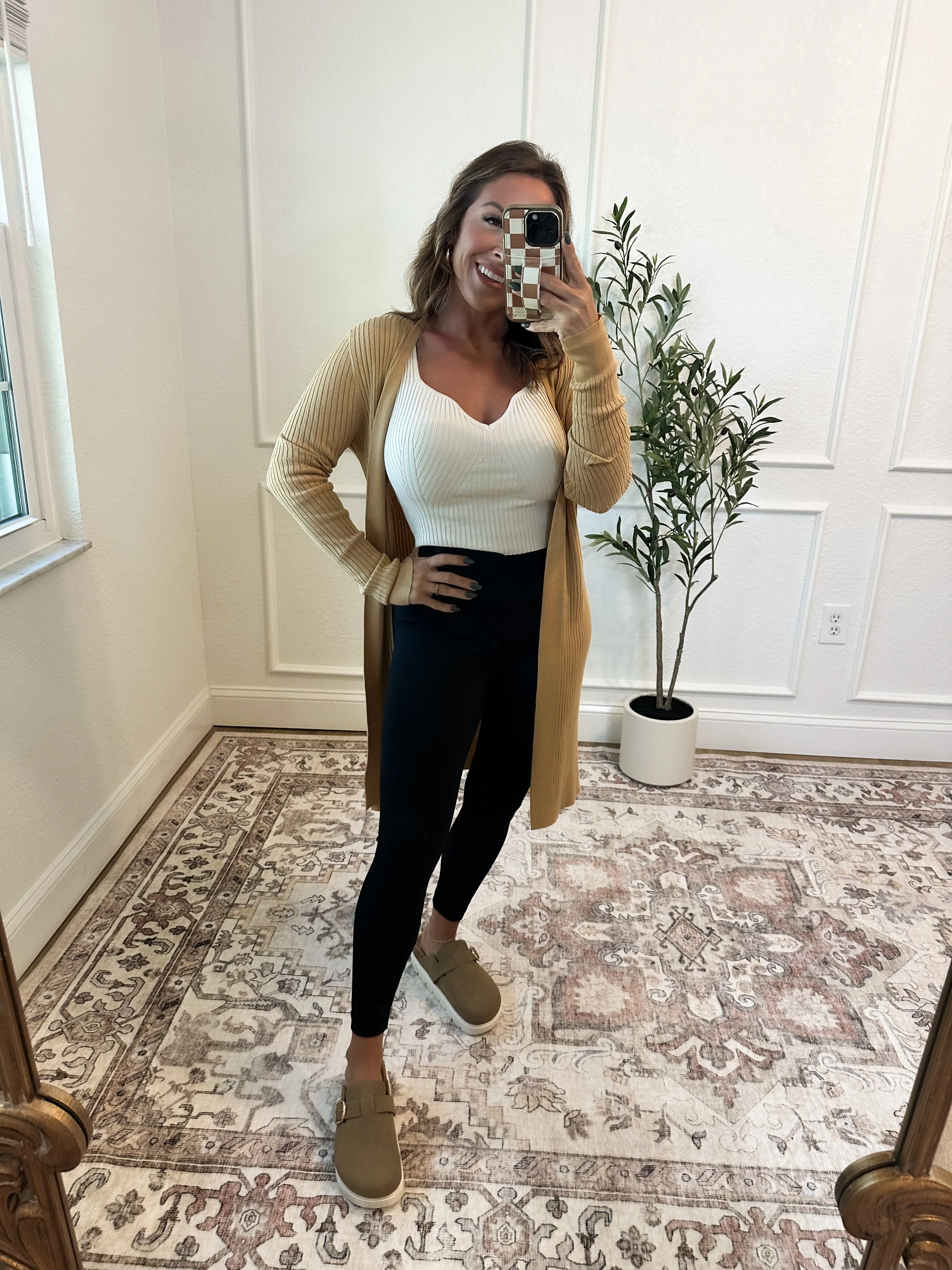 Fashionably Late Duster Cardigan - Mustard