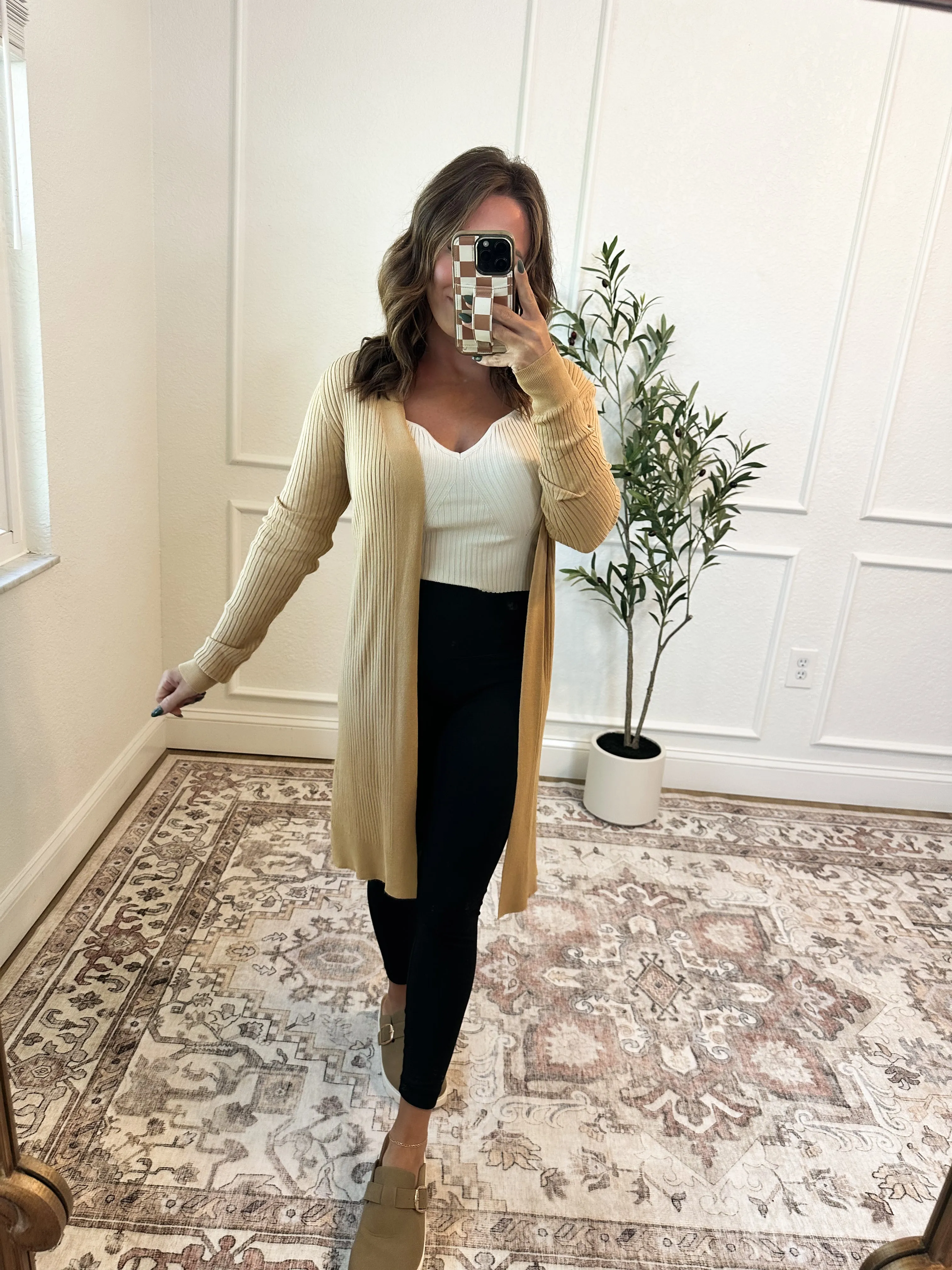 Fashionably Late Duster Cardigan - Mustard