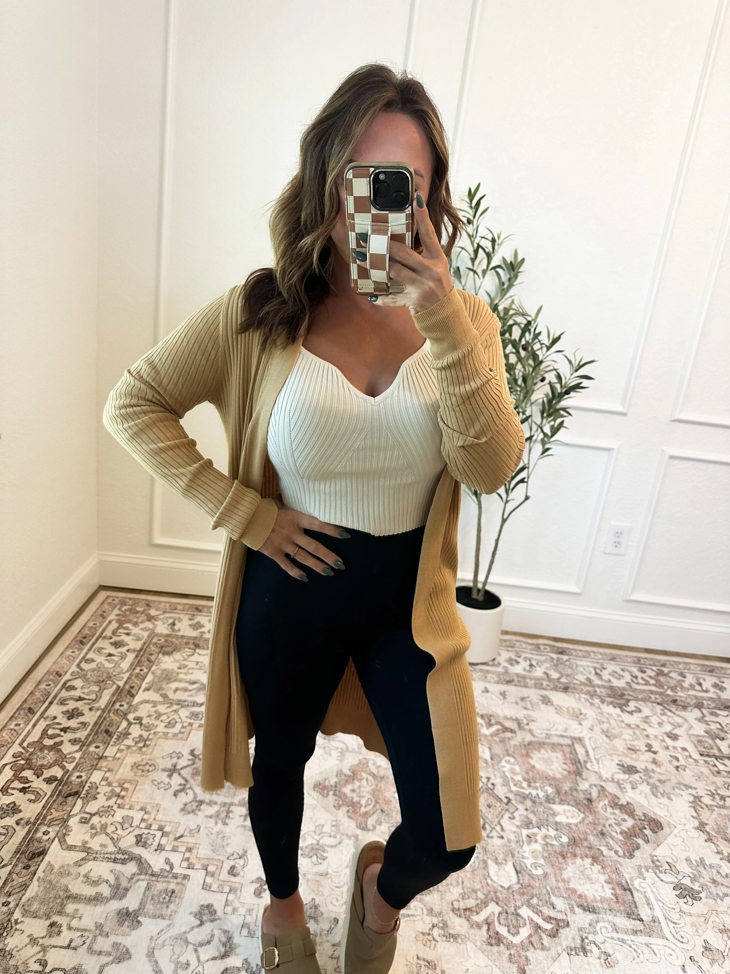 Fashionably Late Duster Cardigan - Mustard