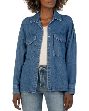 Kut From The Kloth- Louella Cotton Denim Button Down Shirt