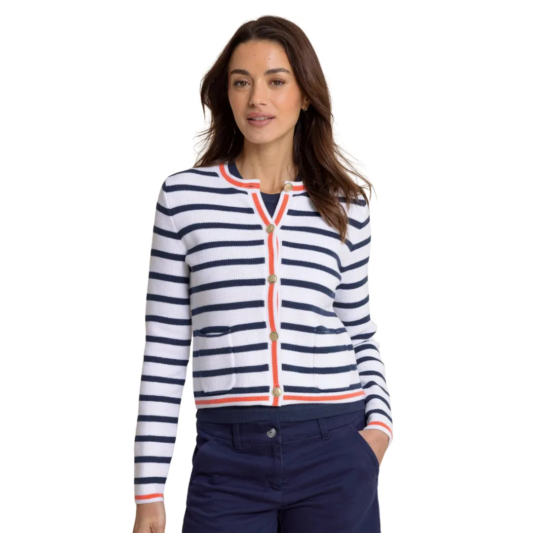 Marlene Striped Button Front Cardigan