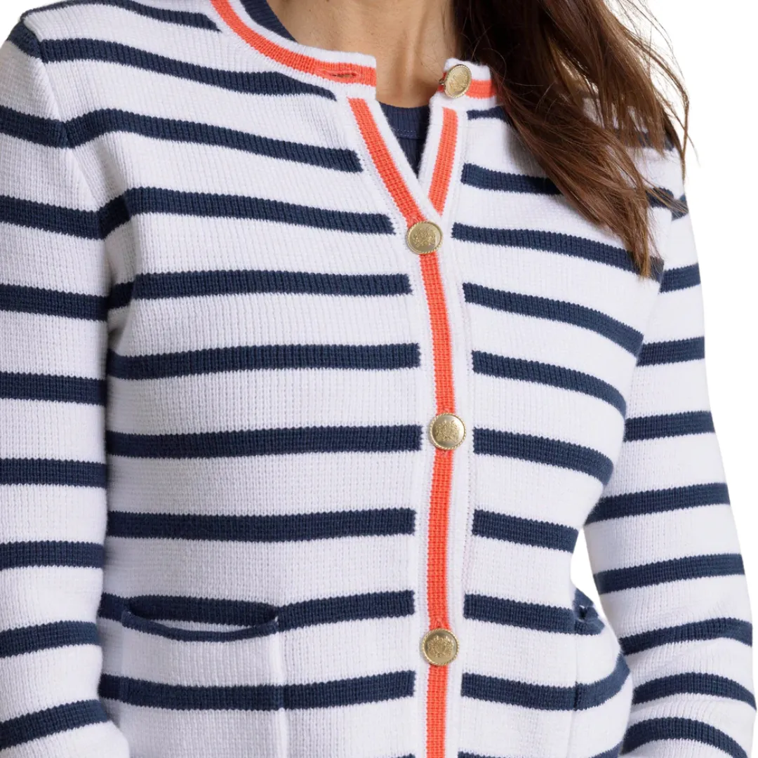 Marlene Striped Button Front Cardigan