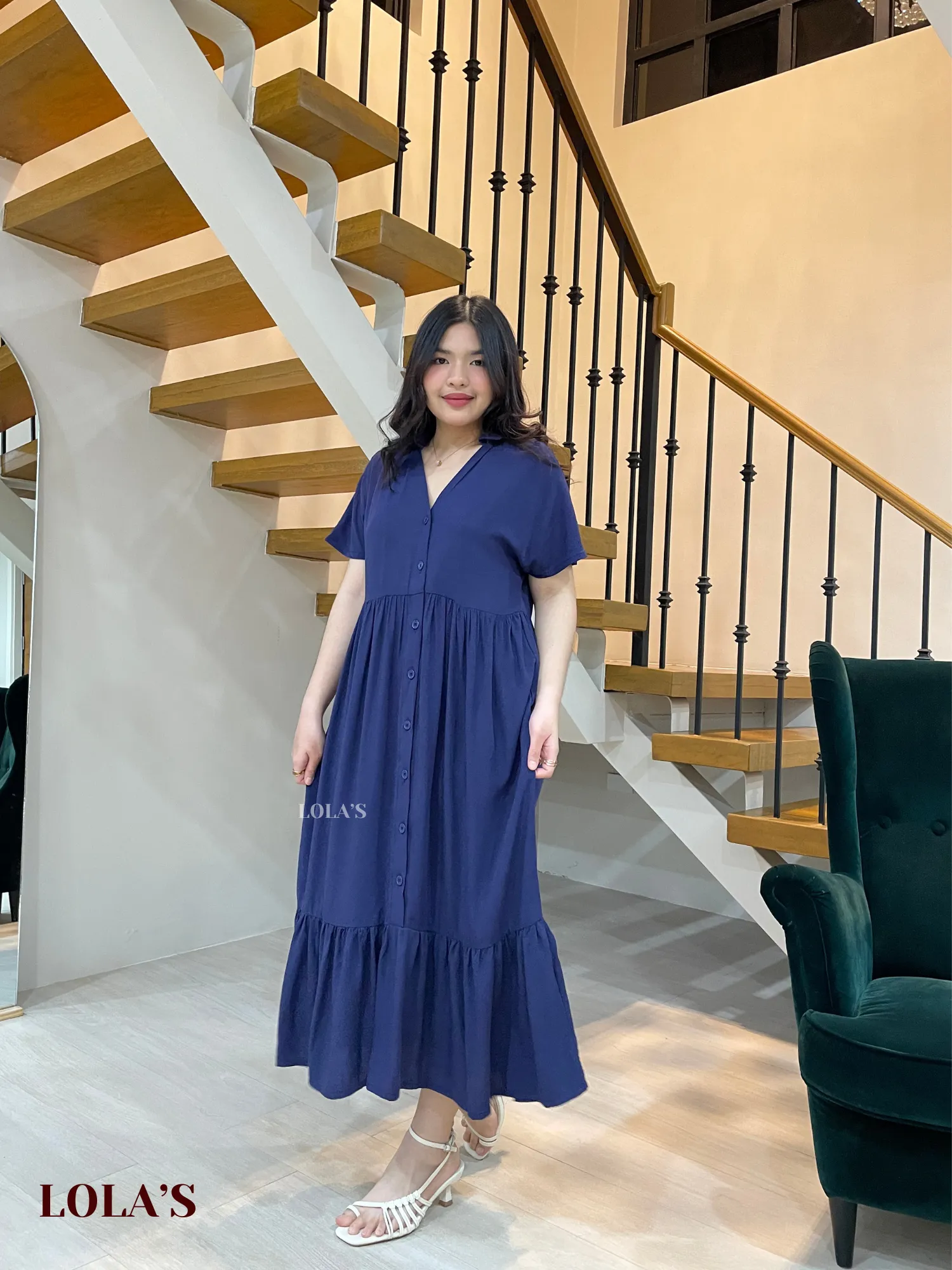 Regine Dress (Navy Blue)