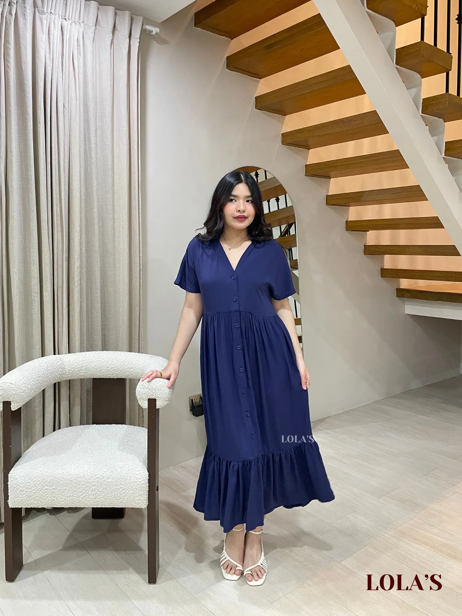 Regine Dress (Navy Blue)