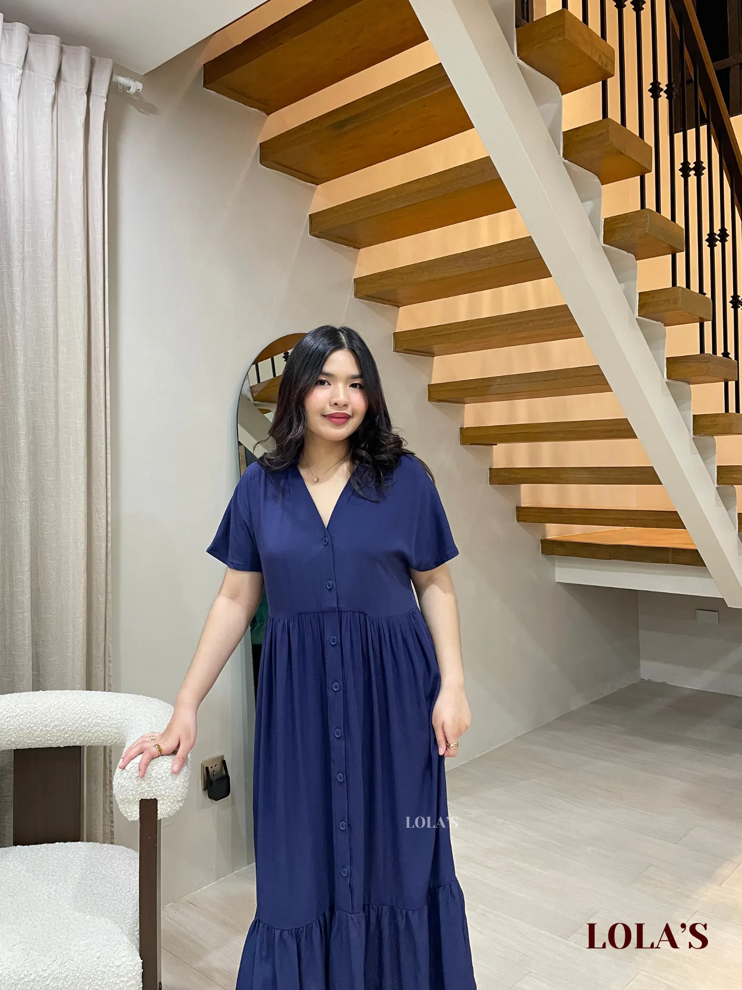 Regine Dress (Navy Blue)