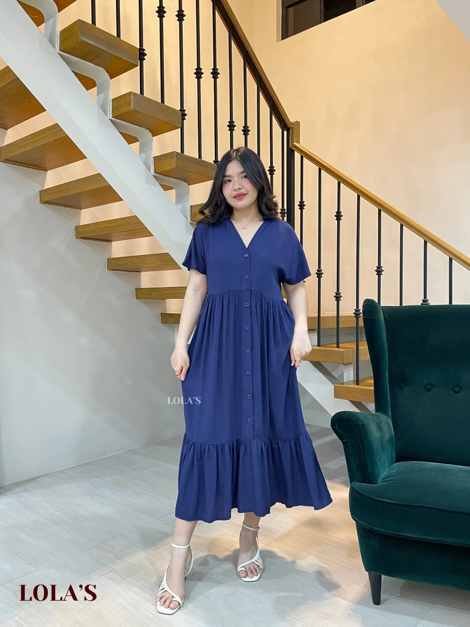 Regine Dress (Navy Blue)