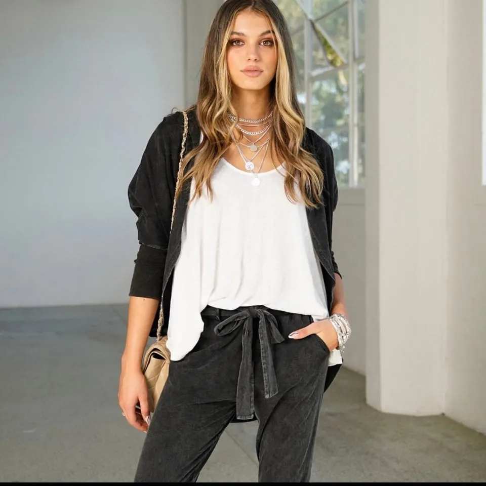 Teddy Distressed Zipped Belted Crop Jacket