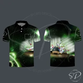Tenpin Green Galaxy Shirt