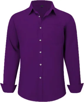 Uniform Unicorn Men's Formal American Purple Shirt - Slim Fit Long Sleeve with Pocket | Office Wear | Formal Wear | Daily Wear(Shirt_American Purple)