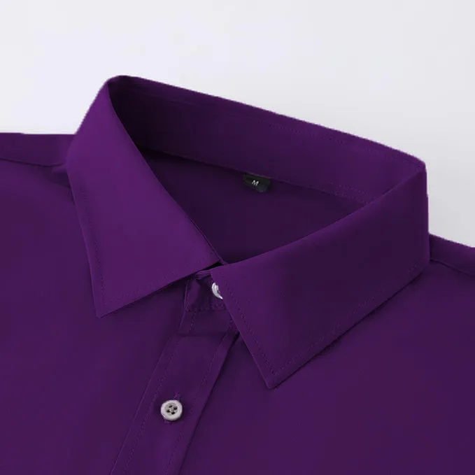 Uniform Unicorn Men's Formal American Purple Shirt - Slim Fit Long Sleeve with Pocket | Office Wear | Formal Wear | Daily Wear(Shirt_American Purple)