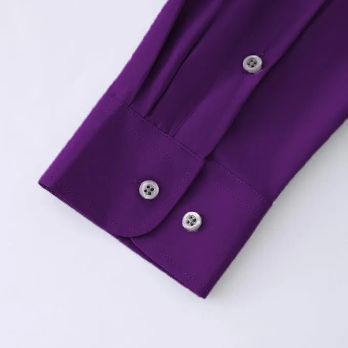 Uniform Unicorn Men's Formal American Purple Shirt - Slim Fit Long Sleeve with Pocket | Office Wear | Formal Wear | Daily Wear(Shirt_American Purple)
