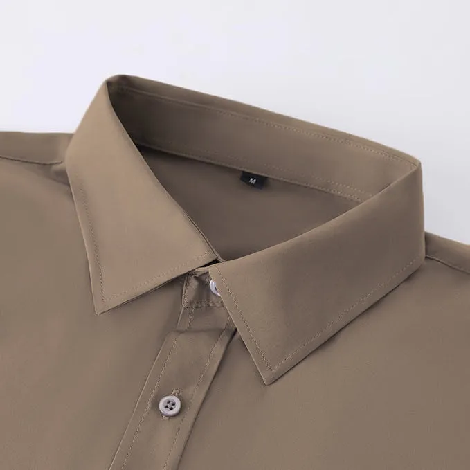 Uniform Unicorn Men's Formal Beaver Brown Shirt - Slim Fit Long Sleeve with Pocket | Office Wear | Formal Wear | Daily Wear (Shirt_Beaver Brown)