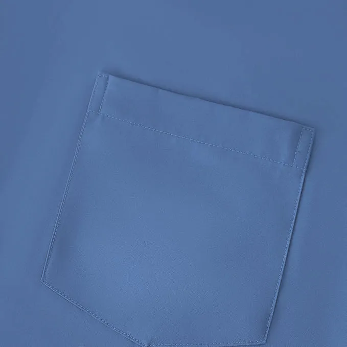 Uniform Unicorn Men's Formal Blue Yander Shirt - Slim Fit Long Sleeve with Pocket | Office Wear | Formal Wear | Daily Wear (Shirt_Blue Yander)