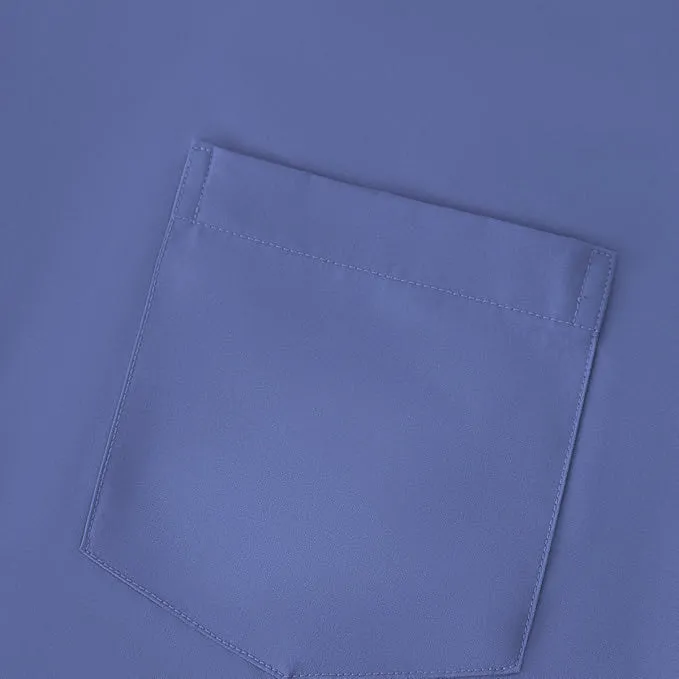 Uniform Unicorn Men's Formal Dark Blue Gray Shirt - Slim Fit Long Sleeve with Pocket | Office Wear | Formal Wear | Daily Wear (Shirt_Dark Blue Gray)