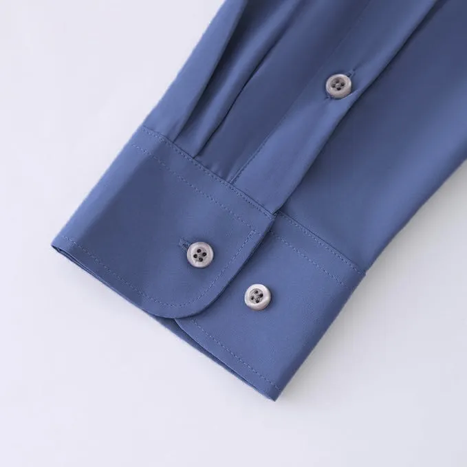 Uniform Unicorn Men's Formal Dusty Blue Shirt - Slim Fit Long Sleeve with Pocket | Office Wear | Formal Wear | Daily Wear(Shirt_Dusty Blue)