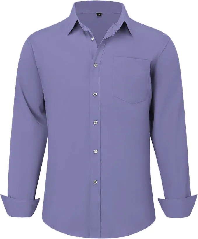 Uniform Unicorn Men's Formal Lavender Purple Shirt - Slim Fit Long Sleeve with Pocket | Office Wear | Formal Wear | Daily Wear (Shirt_Lavender Purple)