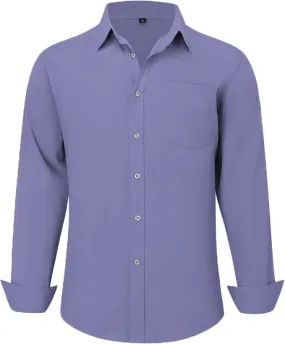Uniform Unicorn Men's Formal Lavender Purple Shirt - Slim Fit Long Sleeve with Pocket | Office Wear | Formal Wear | Daily Wear (Shirt_Lavender Purple)