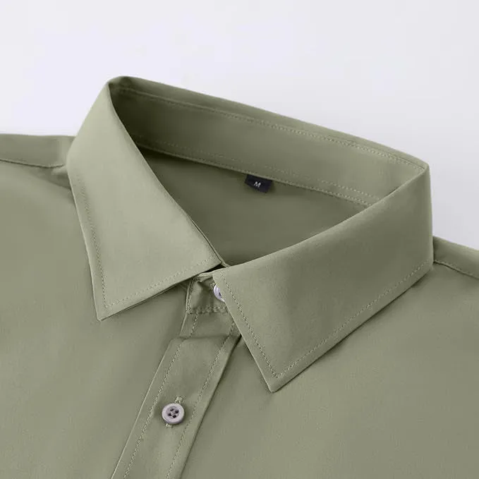 Uniform Unicorn Men's Formal Leek Green Shirt - Slim Fit Long Sleeve with Pocket | Office Wear | Formal Wear | Daily Wear(Shirt_Leek Green)