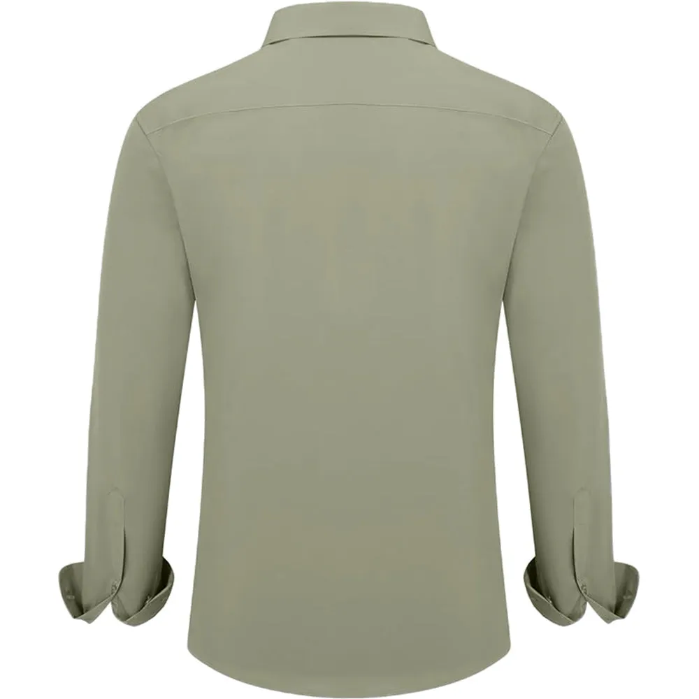 Uniform Unicorn Men's Formal Leek Green Shirt - Slim Fit Long Sleeve with Pocket | Office Wear | Formal Wear | Daily Wear(Shirt_Leek Green)
