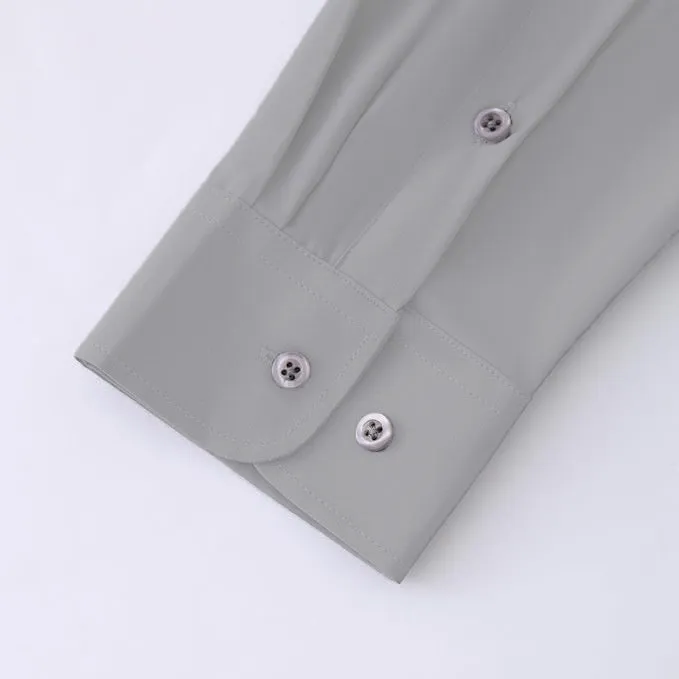 Uniform Unicorn Men's Formal Light Grey Shirt - Slim Fit Long Sleeve with Pocket | Office Wear | Formal Wear | Daily Wear(Shirt_Light Grey)