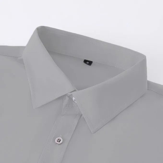 Uniform Unicorn Men's Formal Light Grey Shirt - Slim Fit Long Sleeve with Pocket | Office Wear | Formal Wear | Daily Wear(Shirt_Light Grey)