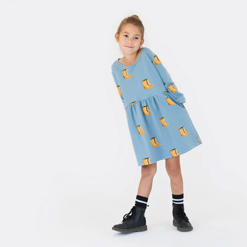 Wellies Citadel Blue French Terry Fabric by See You At Six, Oeko Tex Class 1 Certified