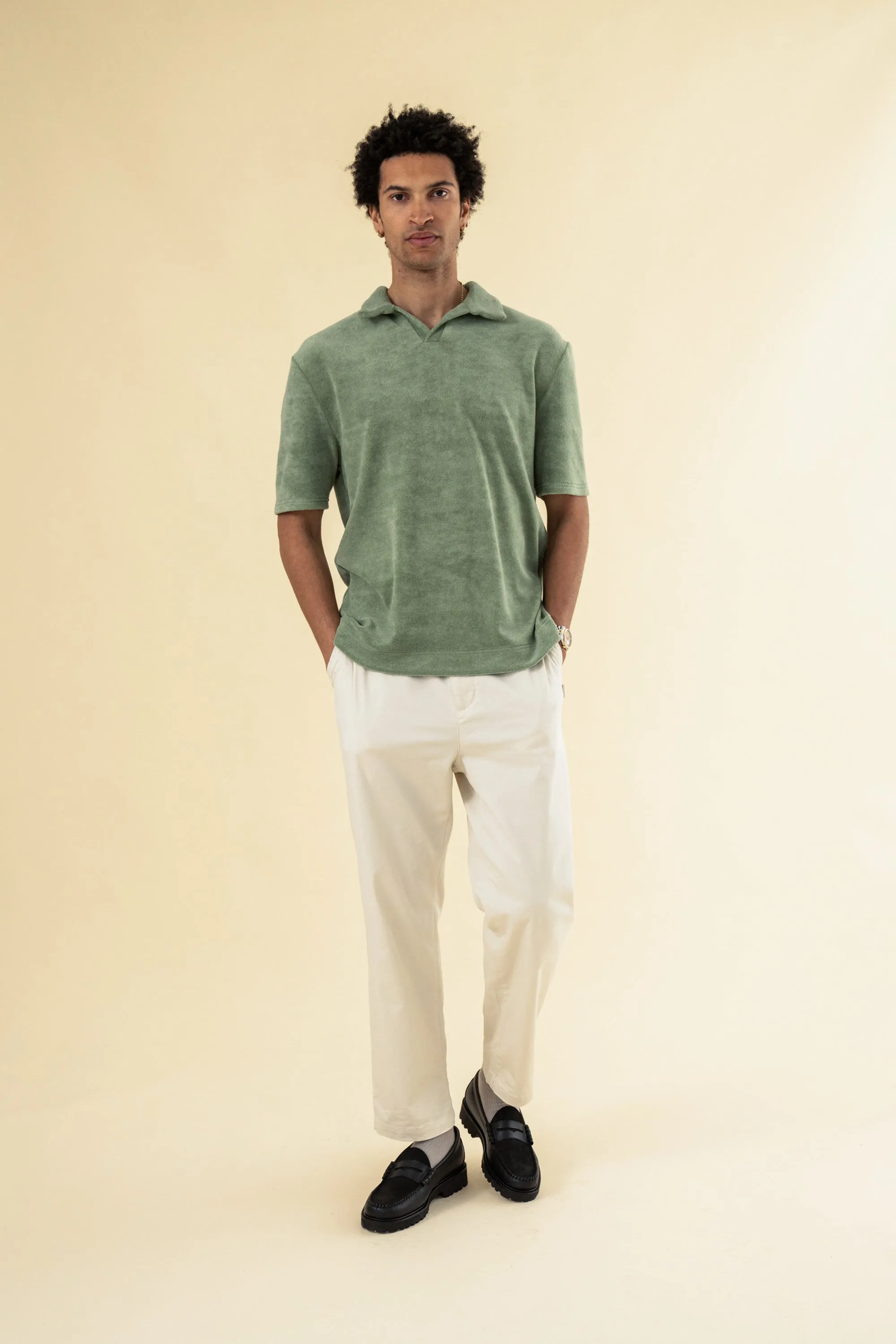 WILLIAM STAPLE COTTON TROUSER - ECRU