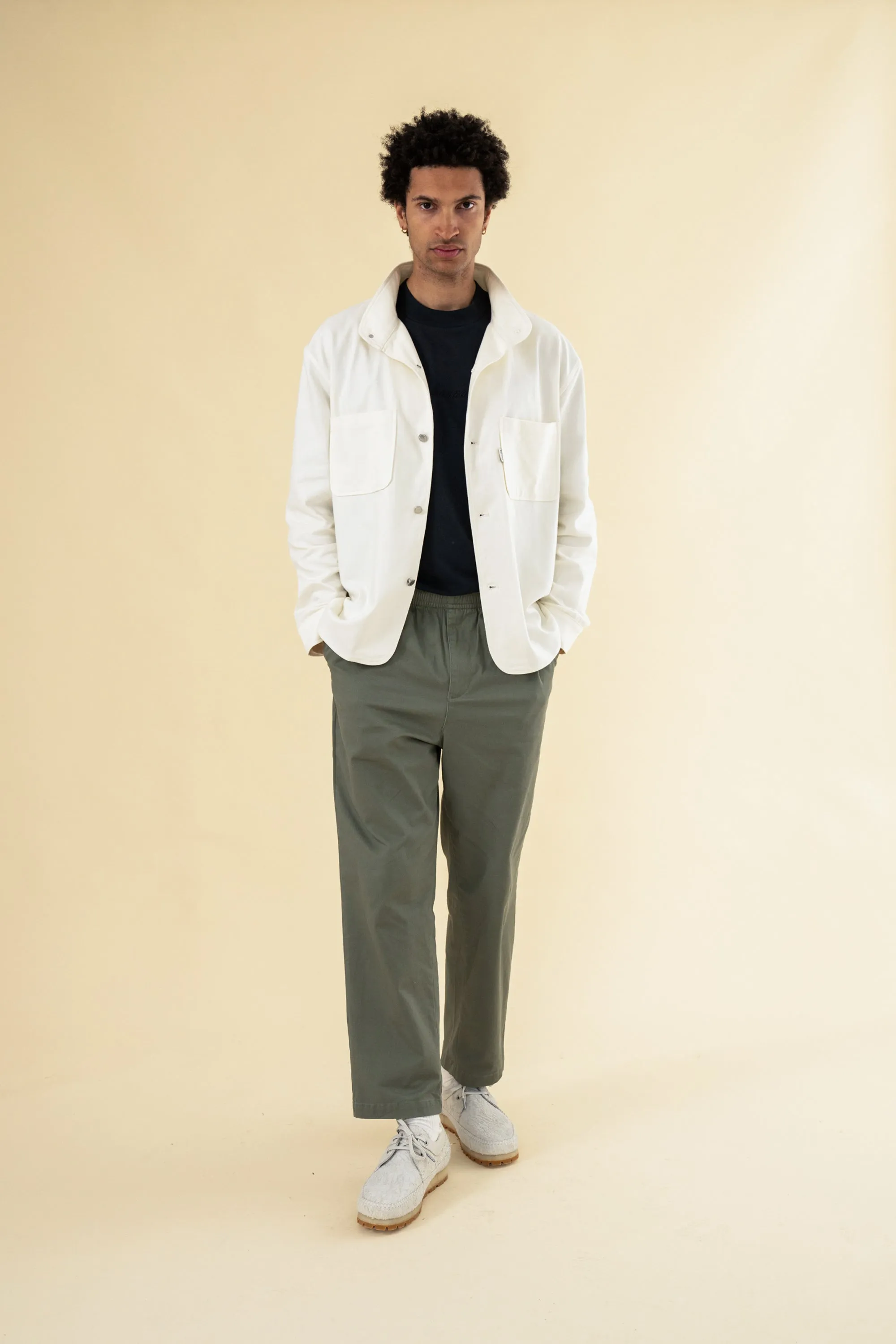 WILLIAM STAPLE COTTON TROUSER - OLIVE