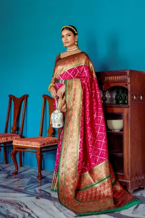 Women's Designer Party Wear Banarasi Soft Patola Silk Saree